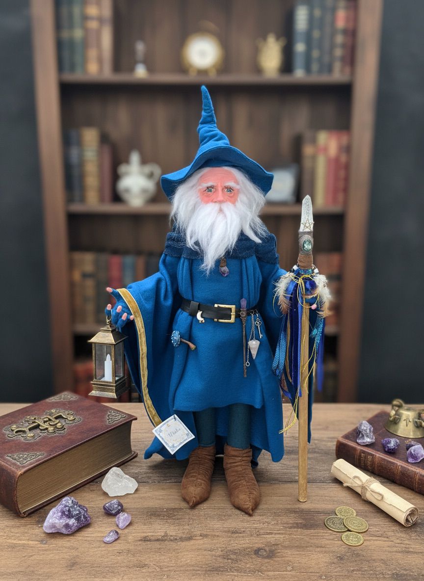 Merlín - Myrrdin — handmade guardian art piece by Duendes del Uruguay