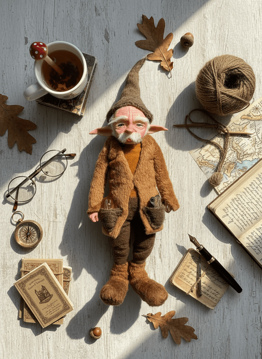 Toto — handmade wisdom guardian art piece by Duendes del Uruguay, view 2