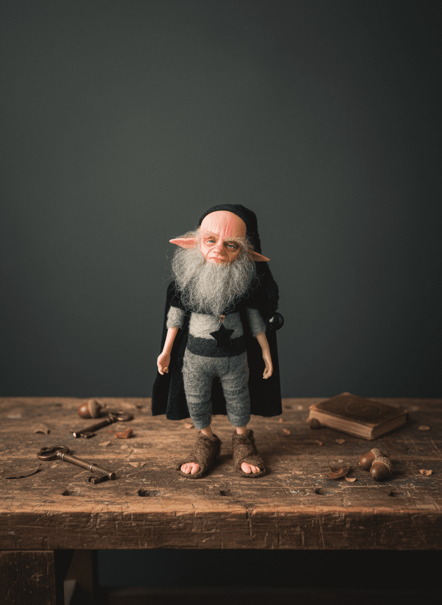 Andy — handmade company and emotional support guardian art piece by Duendes del Uruguay, view 6