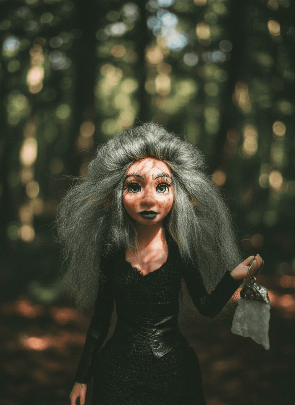 Diana, a handmade protection guardian art piece by Duendes del Uruguay