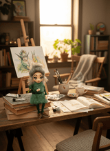 Susana - Pixie — pieza artística de un guardián de abundancia y dinero, hecha a mano por Duendes del Uruguay, vista 4.