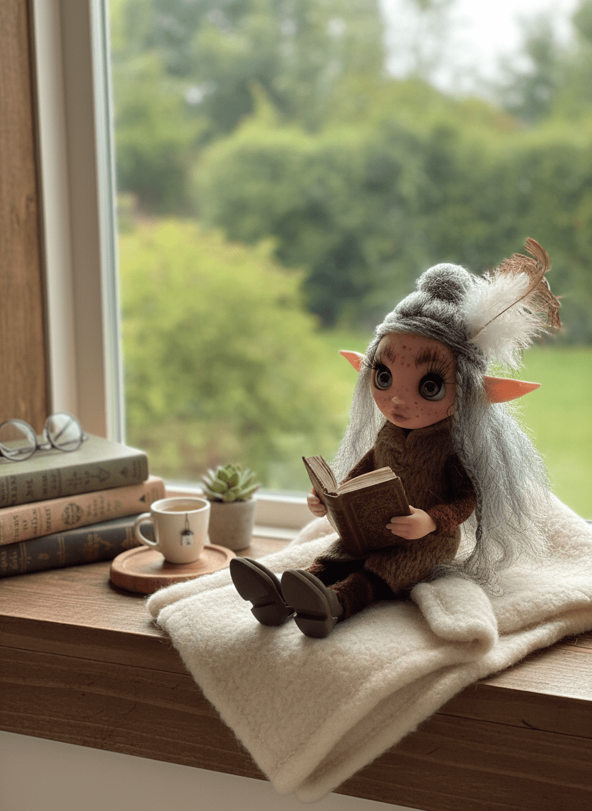 Canela - Pixie — handmade love and heart guardian art piece by Duendes del Uruguay, view 7