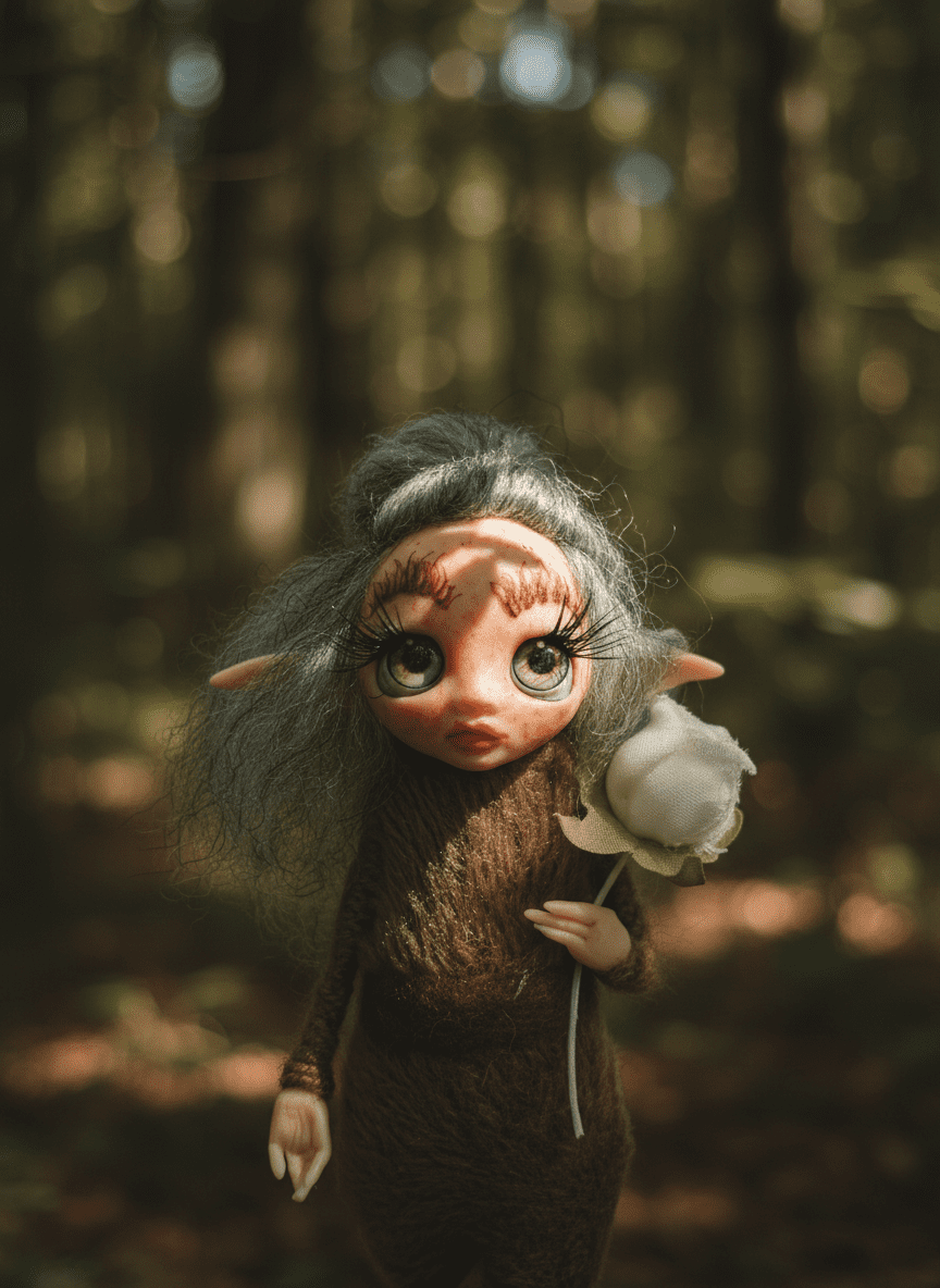 Tulipa - Pixie — handmade company and emotional support guardian art piece by Duendes del Uruguay, view 8
