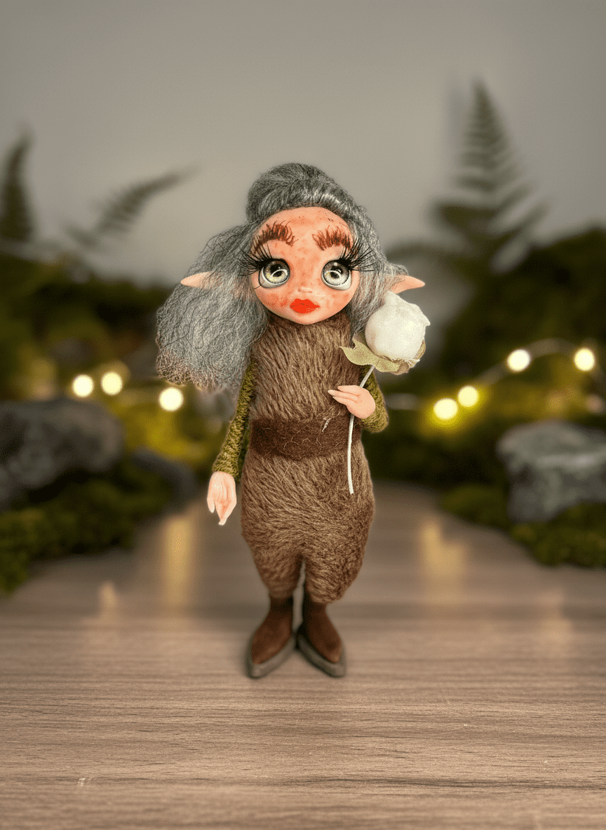 Tulipa - Pixie — handmade company and emotional support guardian art piece by Duendes del Uruguay, view 5