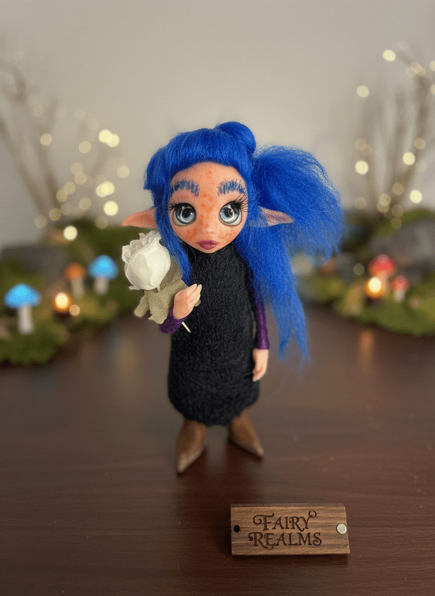 Violeta - Pixie — handmade protection guardian art piece by Duendes del Uruguay, view 6