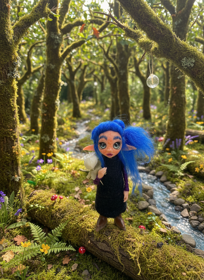 Violeta - Pixie — handmade protection guardian art piece by Duendes del Uruguay, view 5