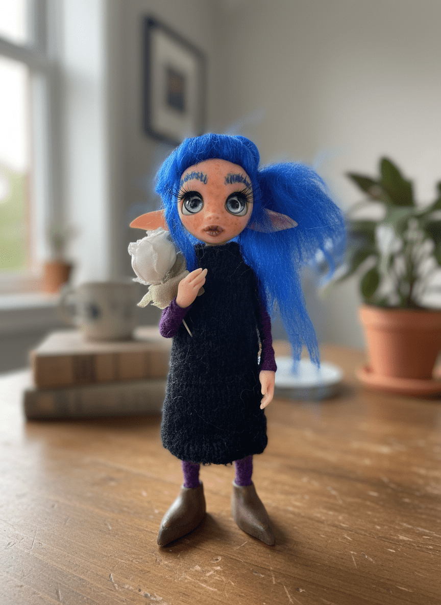 Violeta - Pixie — handmade protection guardian art piece by Duendes del Uruguay, view 3