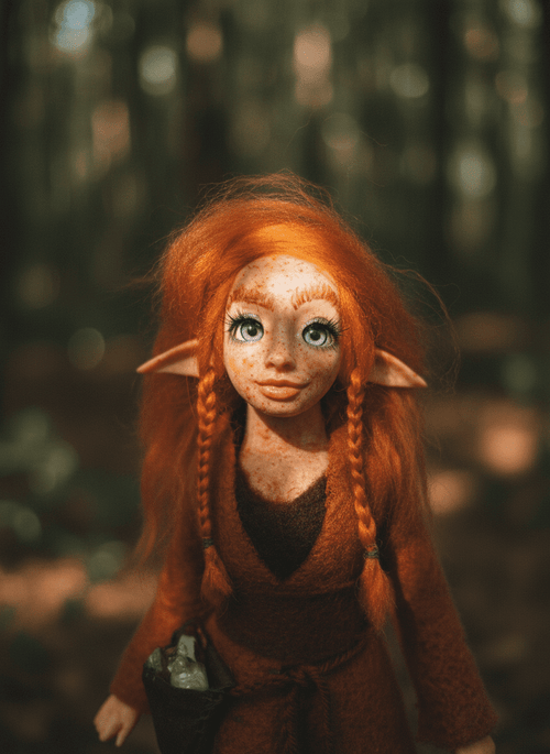 Belu, a handmade abundance and money guardian art piece by Duendes del Uruguay