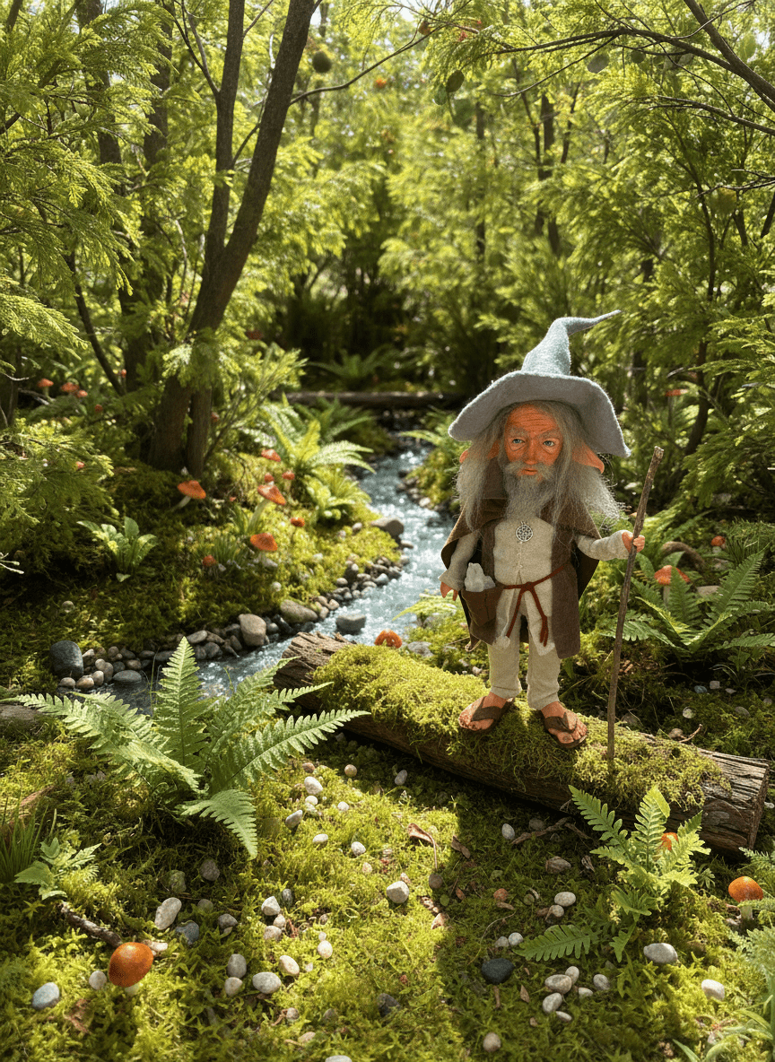 Greg — handmade wisdom guardian art piece by Duendes del Uruguay, view 6