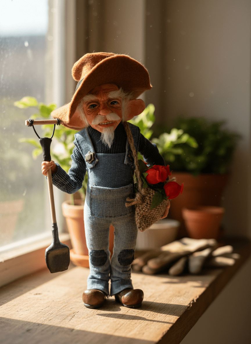 Sam — handmade new beginnings guardian art piece by Duendes del Uruguay, view 4