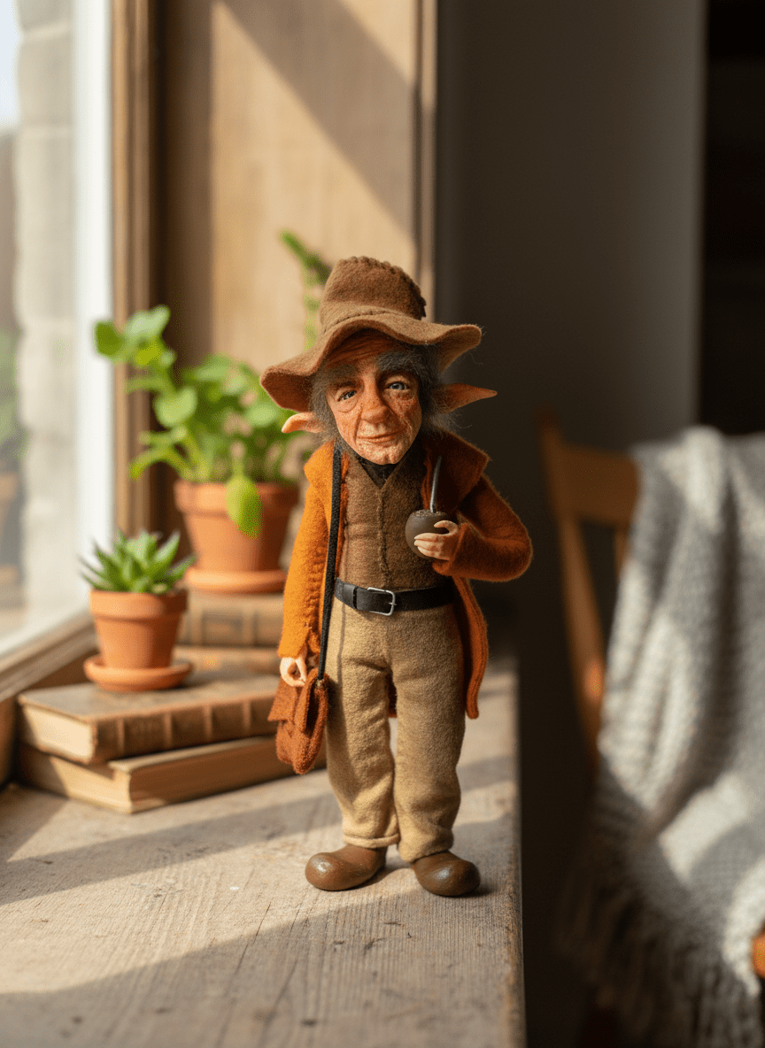 Ruffus — handmade company and emotional support guardian art piece by Duendes del Uruguay, view 6