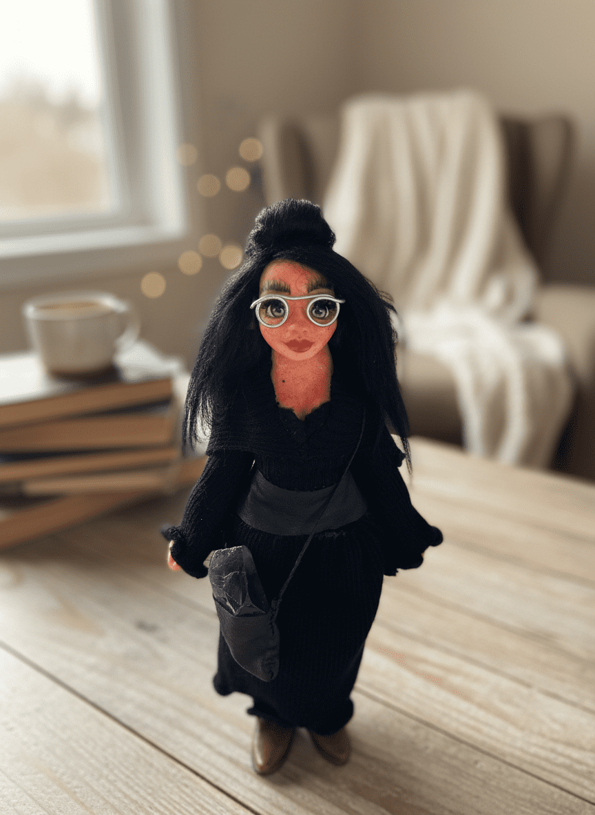 Rachel — handmade wisdom guardian art piece by Duendes del Uruguay, view 5