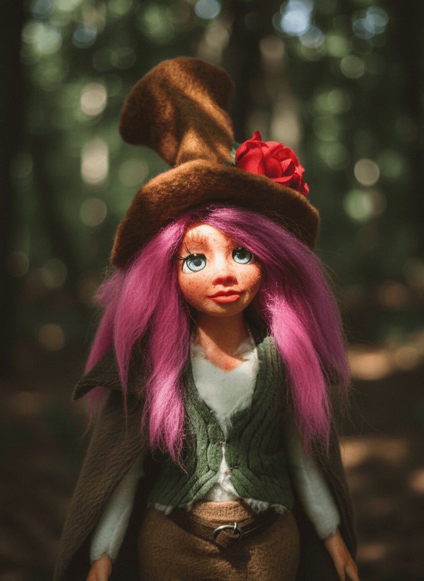 Sofia, a handmade protection guardian art piece by Duendes del Uruguay