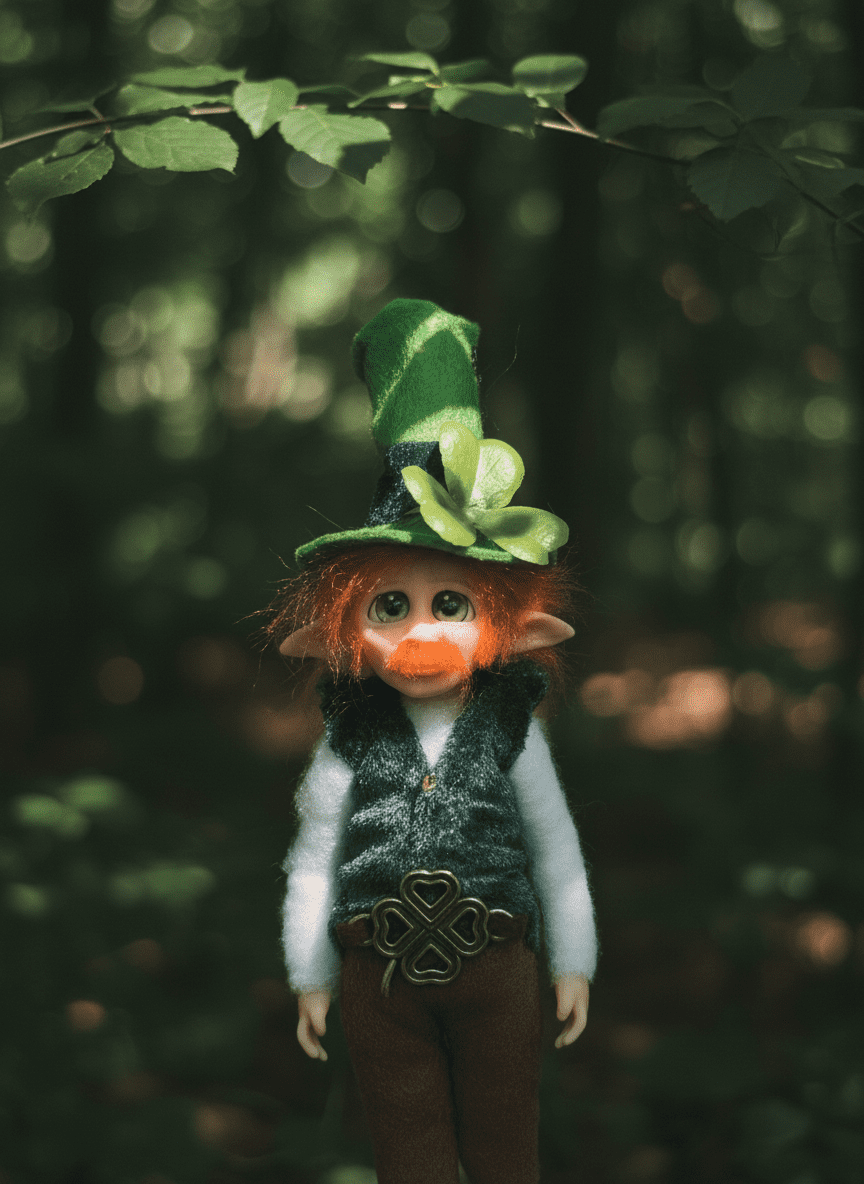 Leprechaun, a handmade luck guardian art piece by Duendes del Uruguay