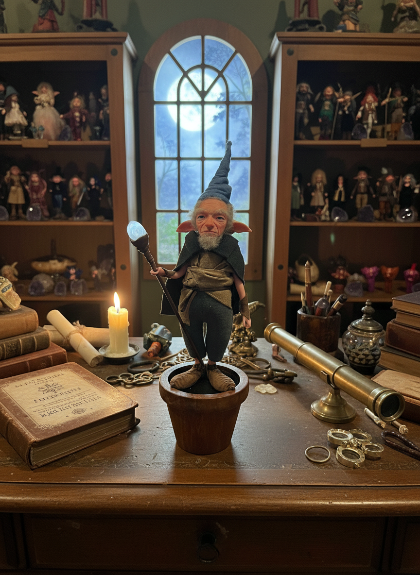 Cedric - Mid-Size — handmade love and heart guardian art piece by Duendes del Uruguay, view 5