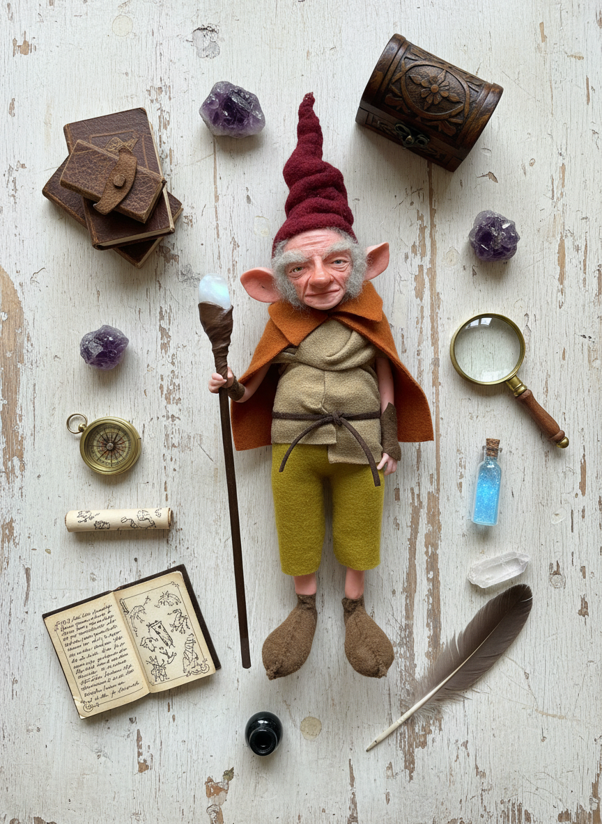Lysander - Mid-Size — handmade love and heart guardian art piece by Duendes del Uruguay, view 9
