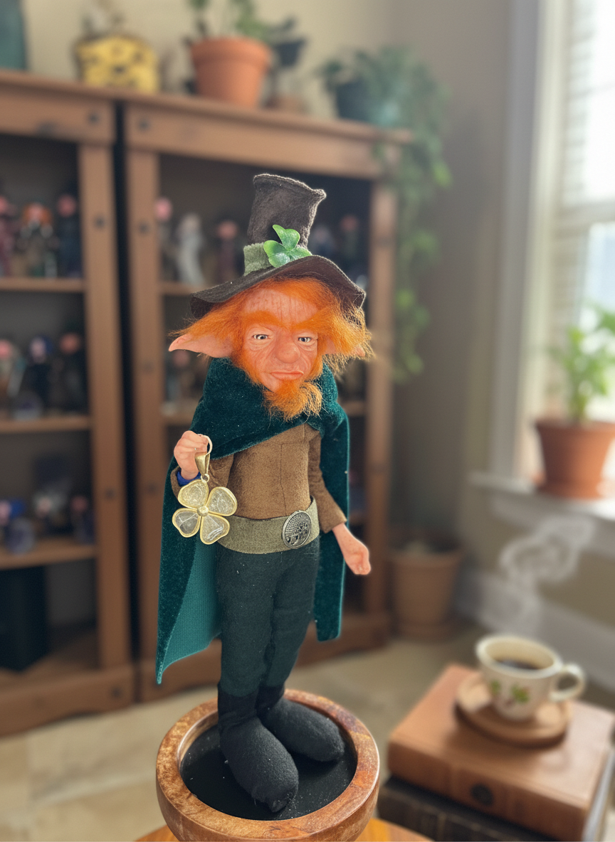 Faelan - Mid-Size — handmade luck guardian art piece by Duendes del Uruguay, view 7