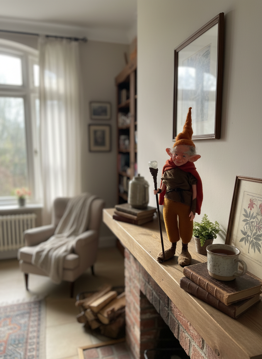 Alden - Mid-Size — handmade love and heart guardian art piece by Duendes del Uruguay, view 6