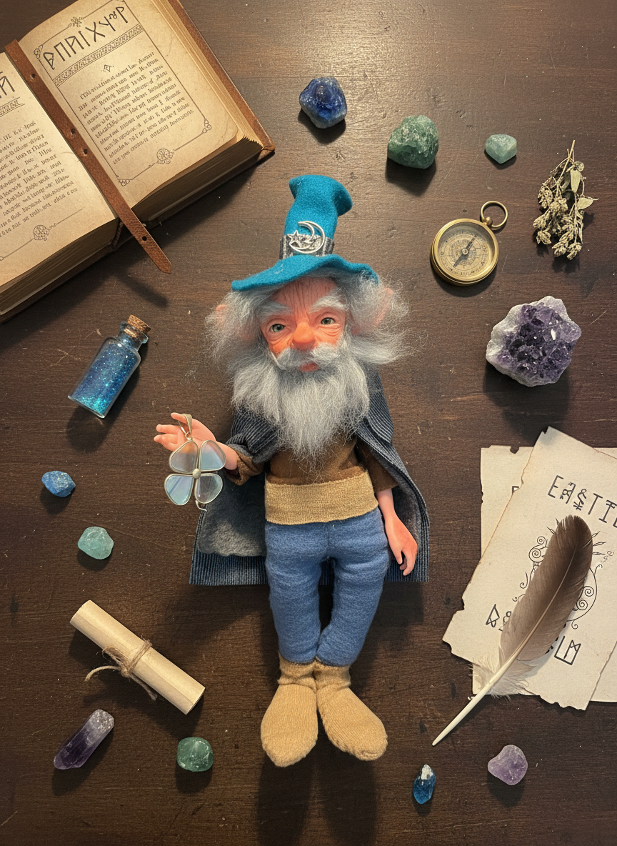 Owyn - Mid-Size — handmade luck guardian art piece by Duendes del Uruguay, view 8