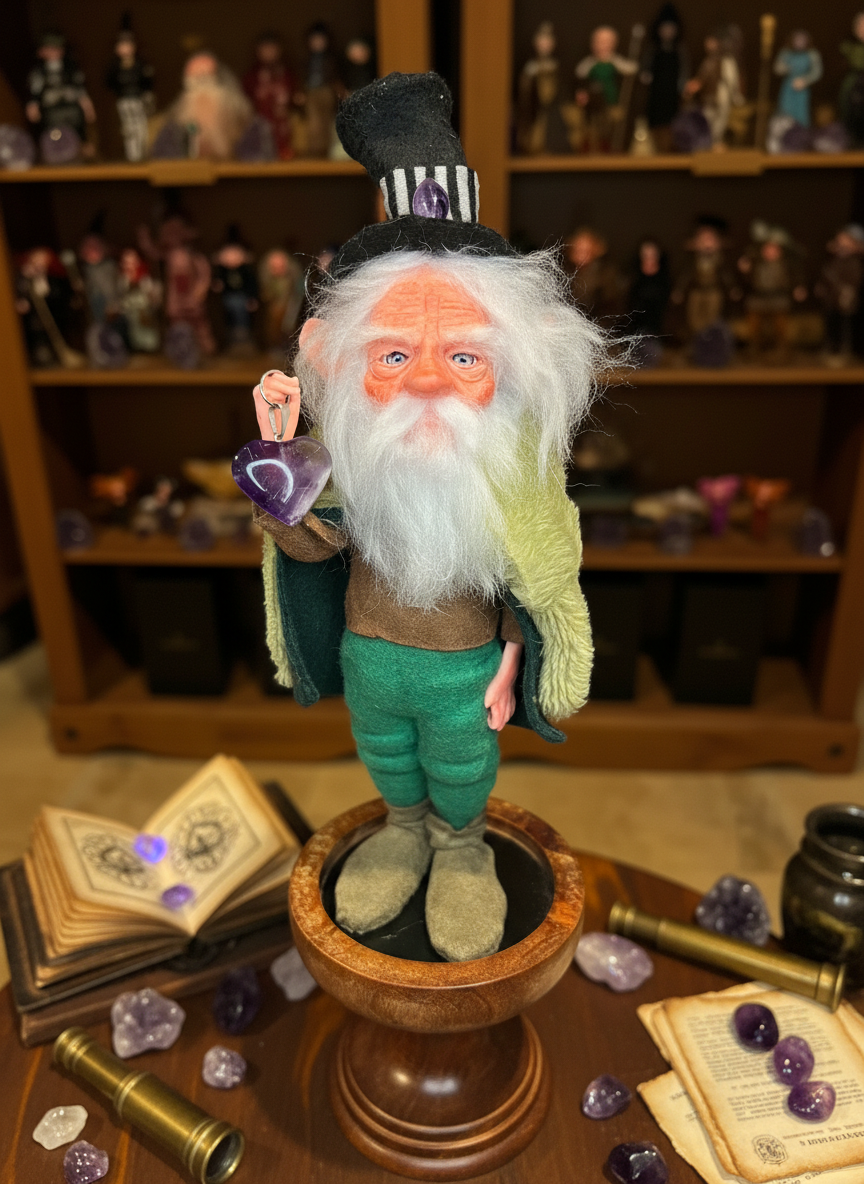 Aldwyn - Mid-Size — handmade love and heart guardian art piece by Duendes del Uruguay, view 8