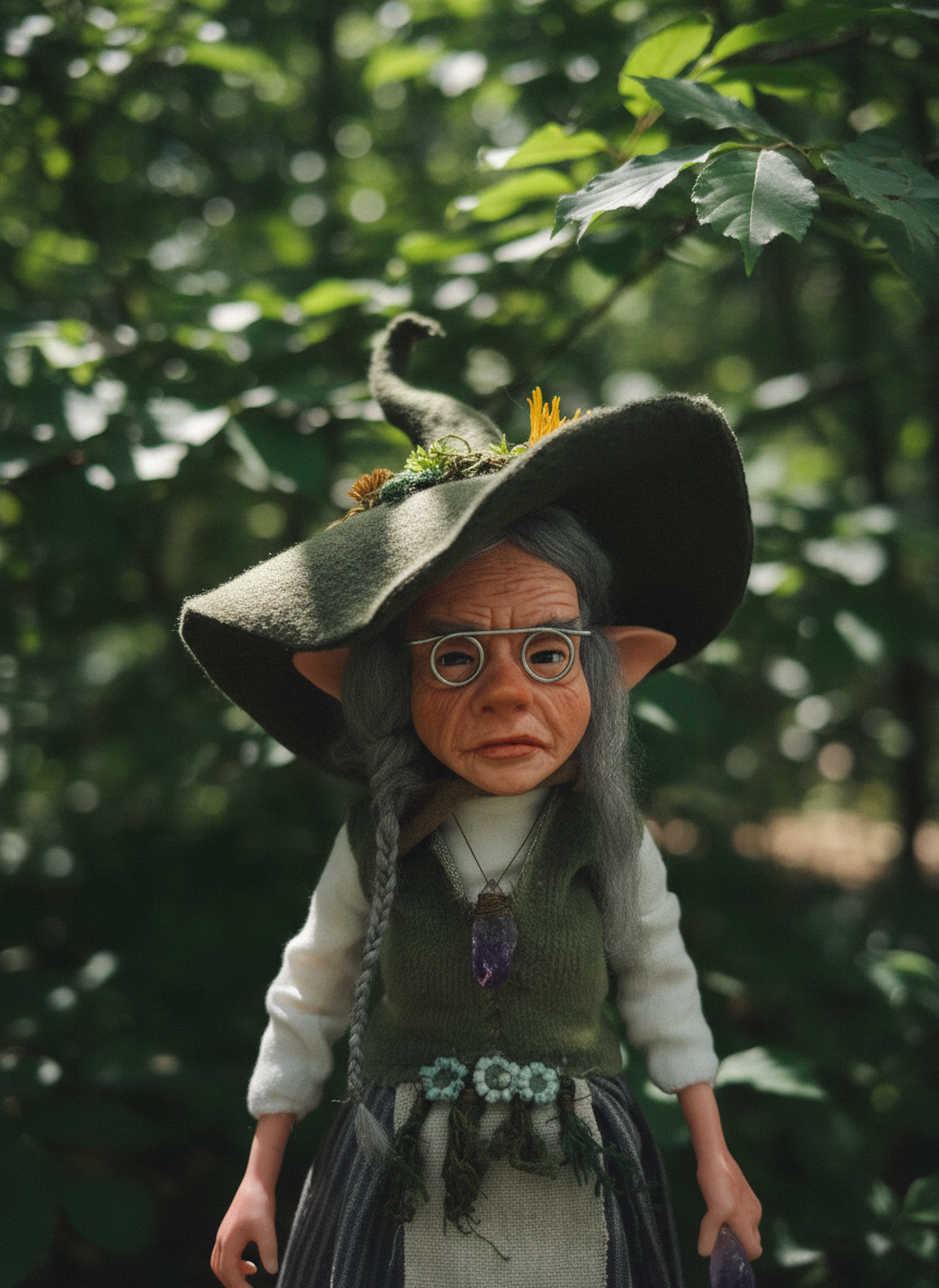 Rowena - Mid-Size — handmade anxiety and mental health guardian art piece by Duendes del Uruguay, view 7