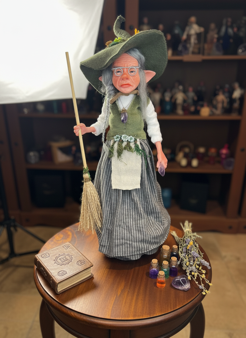 Rowena - Mid-Size — handmade anxiety and mental health guardian art piece by Duendes del Uruguay, view 5