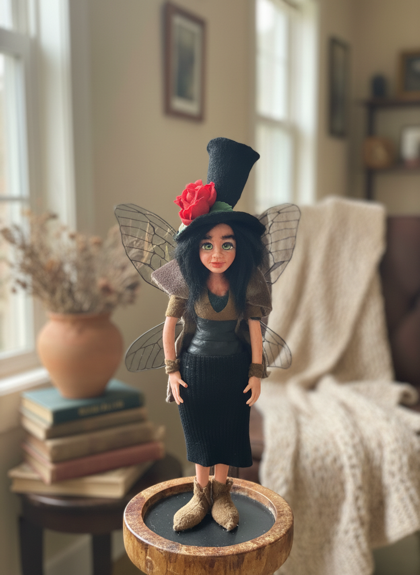 Lilith - Fairy — handmade love and heart guardian art piece by Duendes del Uruguay, view 8