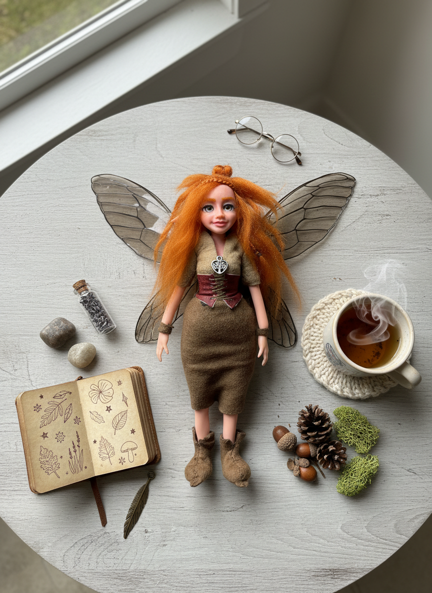 Arianne - Fairy — handmade spirituality guardian art piece by Duendes del Uruguay, view 8