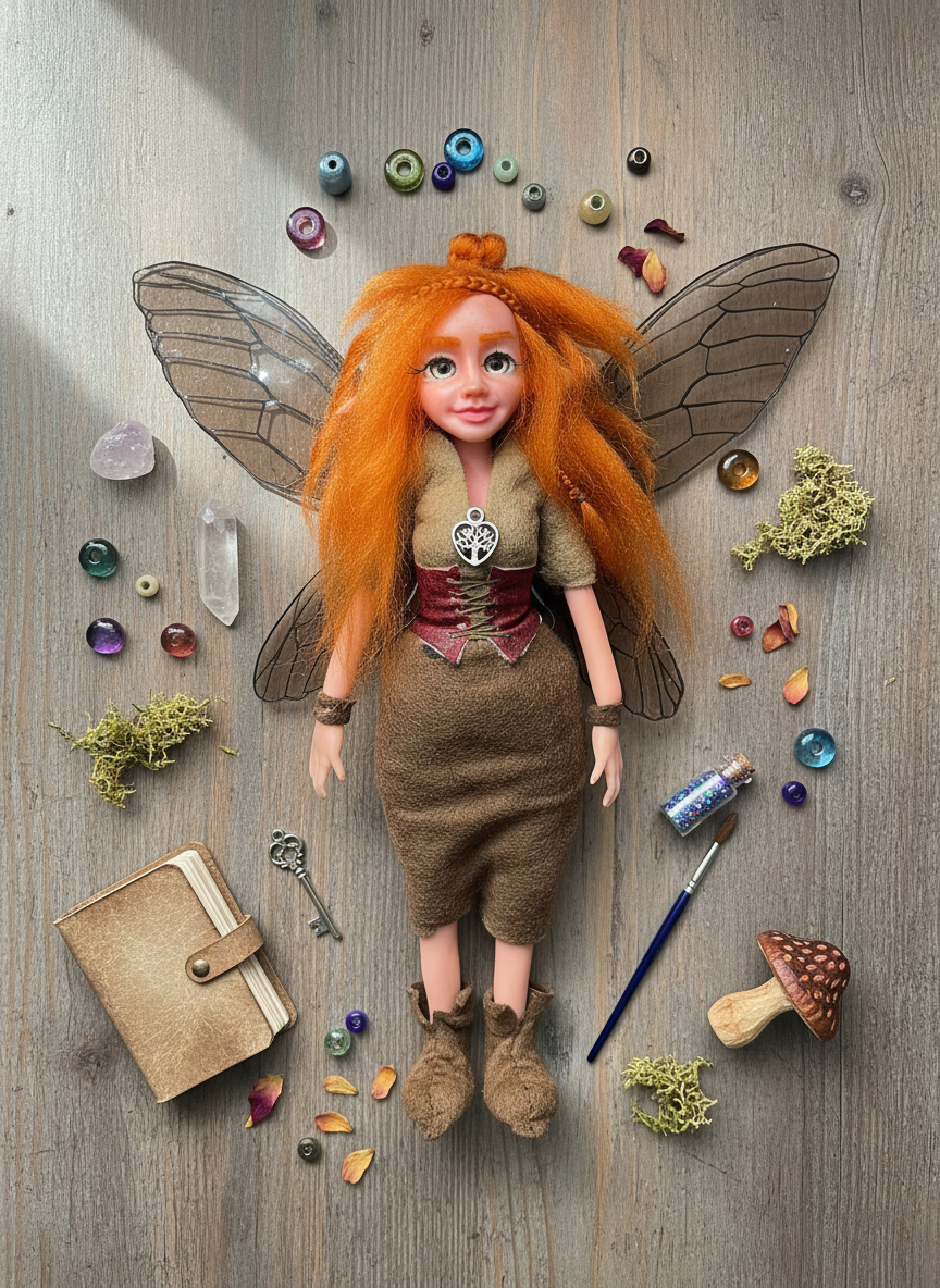 Arianne - Fairy — handmade spirituality guardian art piece by Duendes del Uruguay, view 5