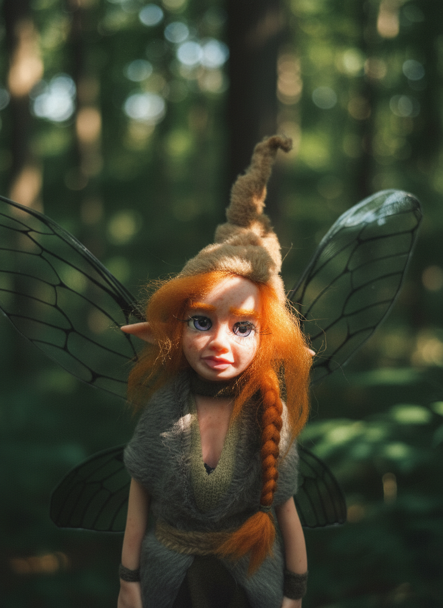 Isolde - Fairy — handmade love and heart guardian art piece by Duendes del Uruguay, view 4