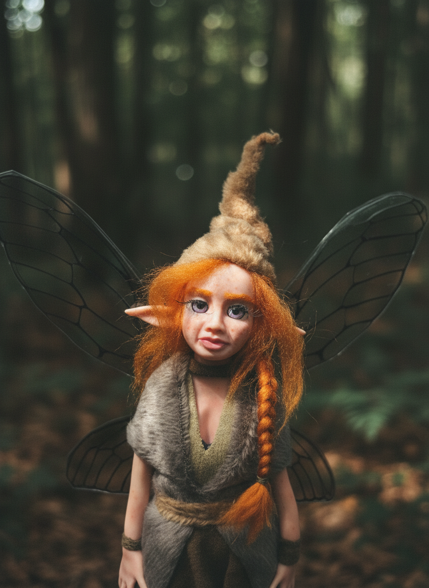 Isolde - Fairy — handmade love and heart guardian art piece by Duendes del Uruguay, view 3