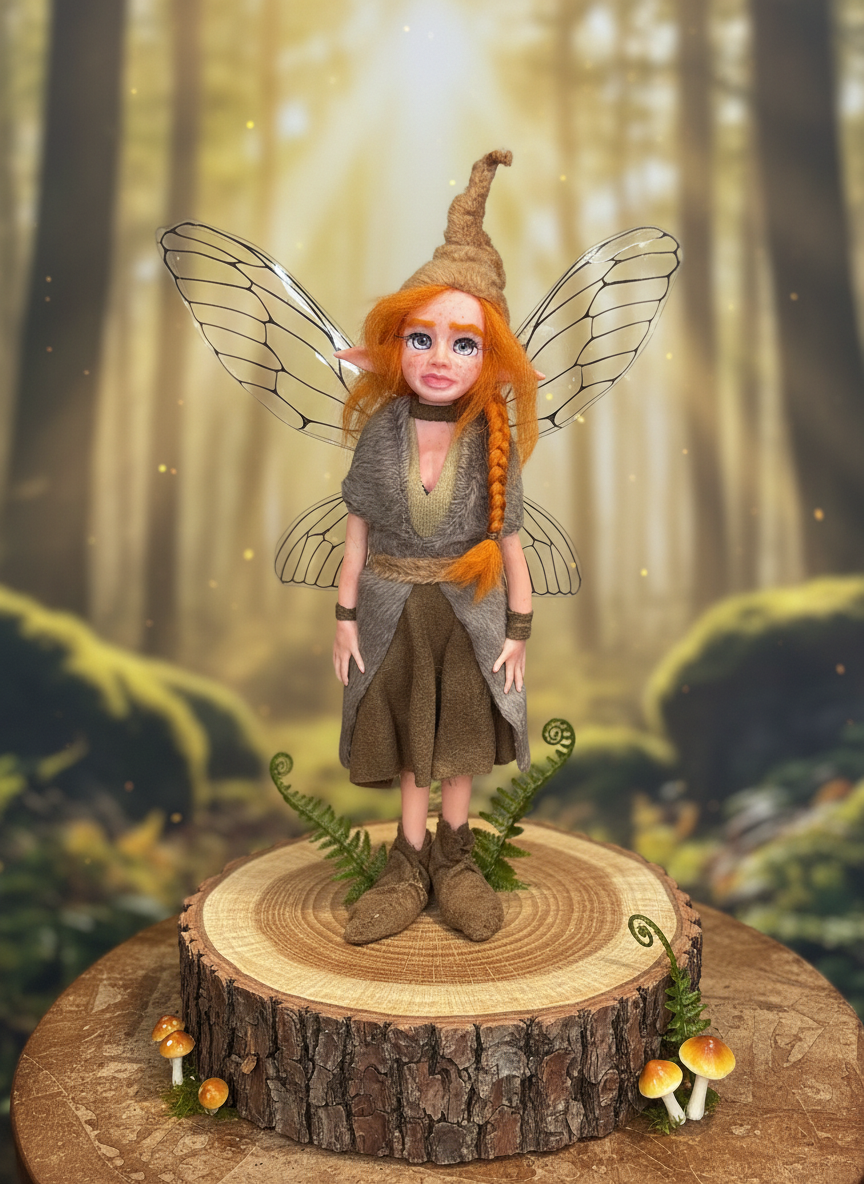 Isolde - Fairy — handmade love and heart guardian art piece by Duendes del Uruguay, view 7