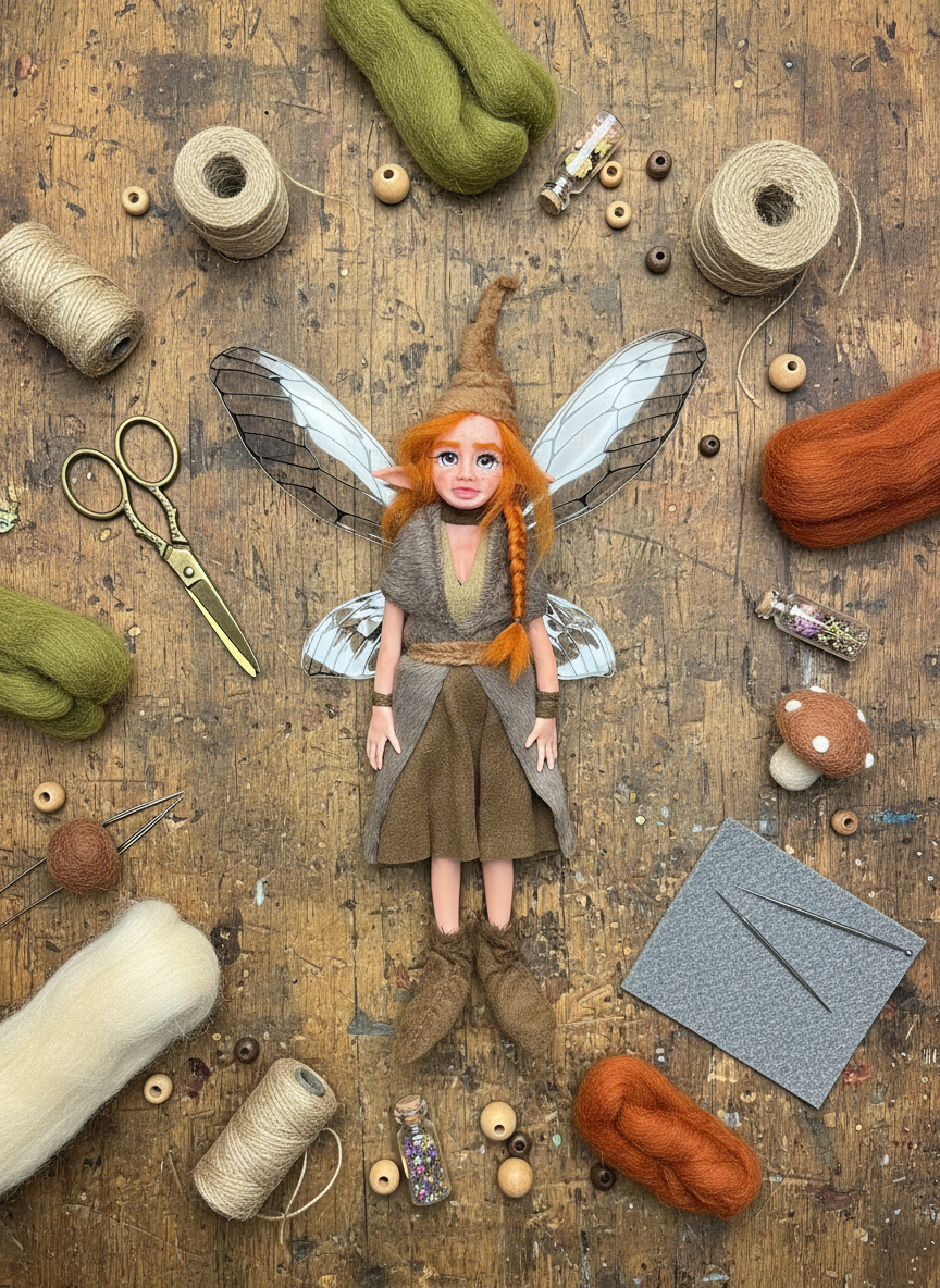 Isolde - Fairy — handmade love and heart guardian art piece by Duendes del Uruguay, view 6