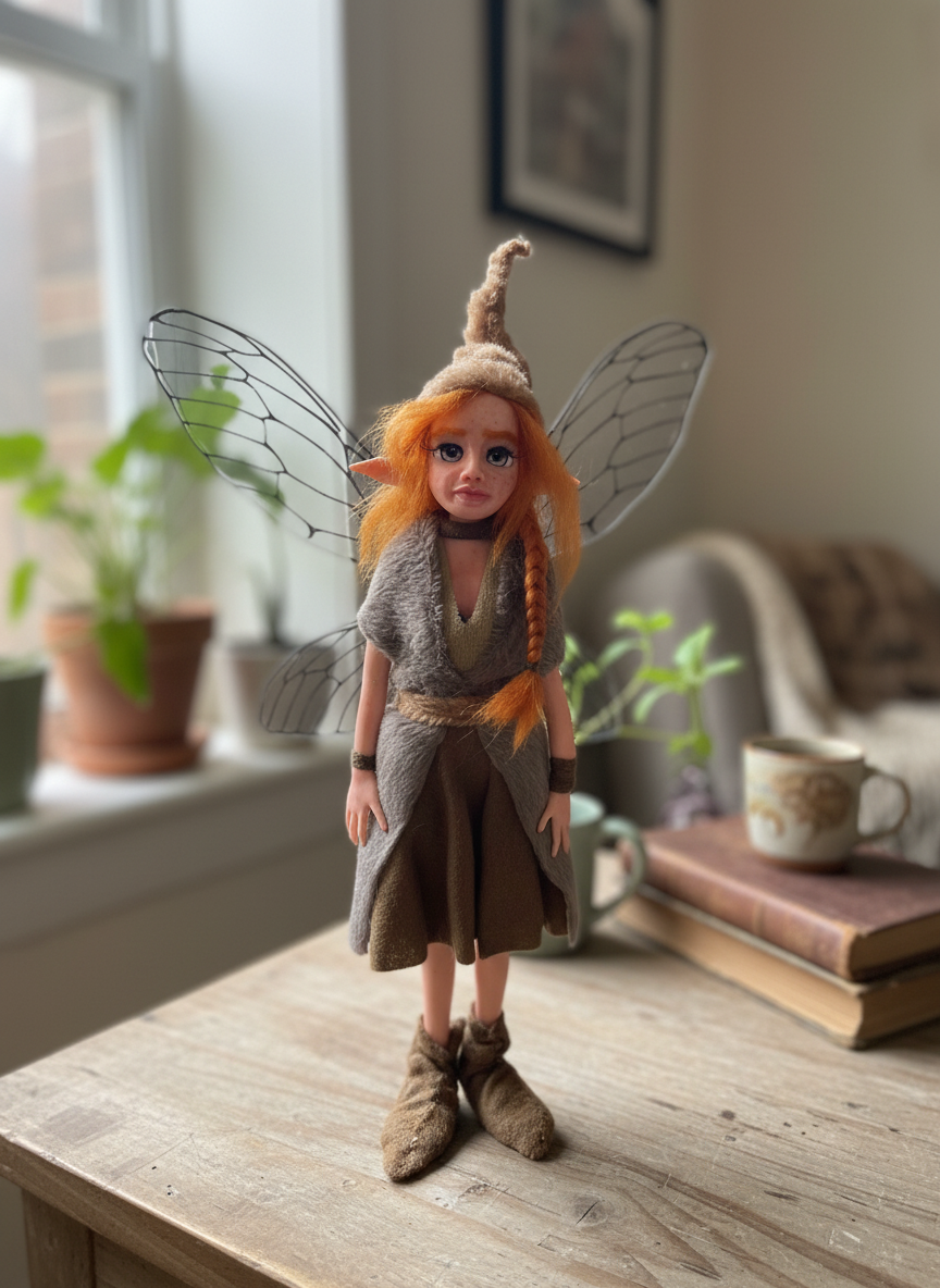Isolde - Fairy — handmade love and heart guardian art piece by Duendes del Uruguay, view 8