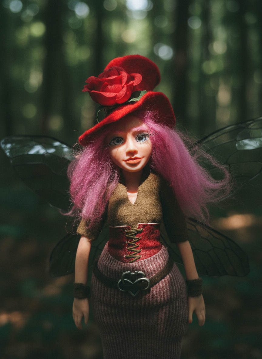 Valentina - Fairy — handmade love and heart guardian art piece by Duendes del Uruguay, view 4