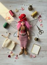 Valentina - Fairy — handmade love and heart guardian art piece by Duendes del Uruguay, view 3