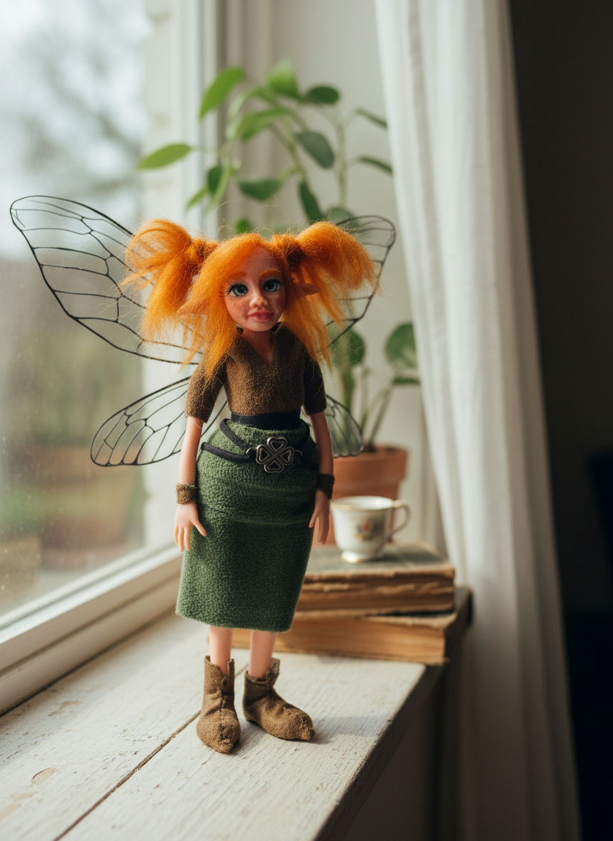 Fiora - Fairy — handmade love and heart guardian art piece by Duendes del Uruguay, view 4