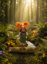 Fiora - Fairy — handmade love and heart guardian art piece by Duendes del Uruguay, view 3