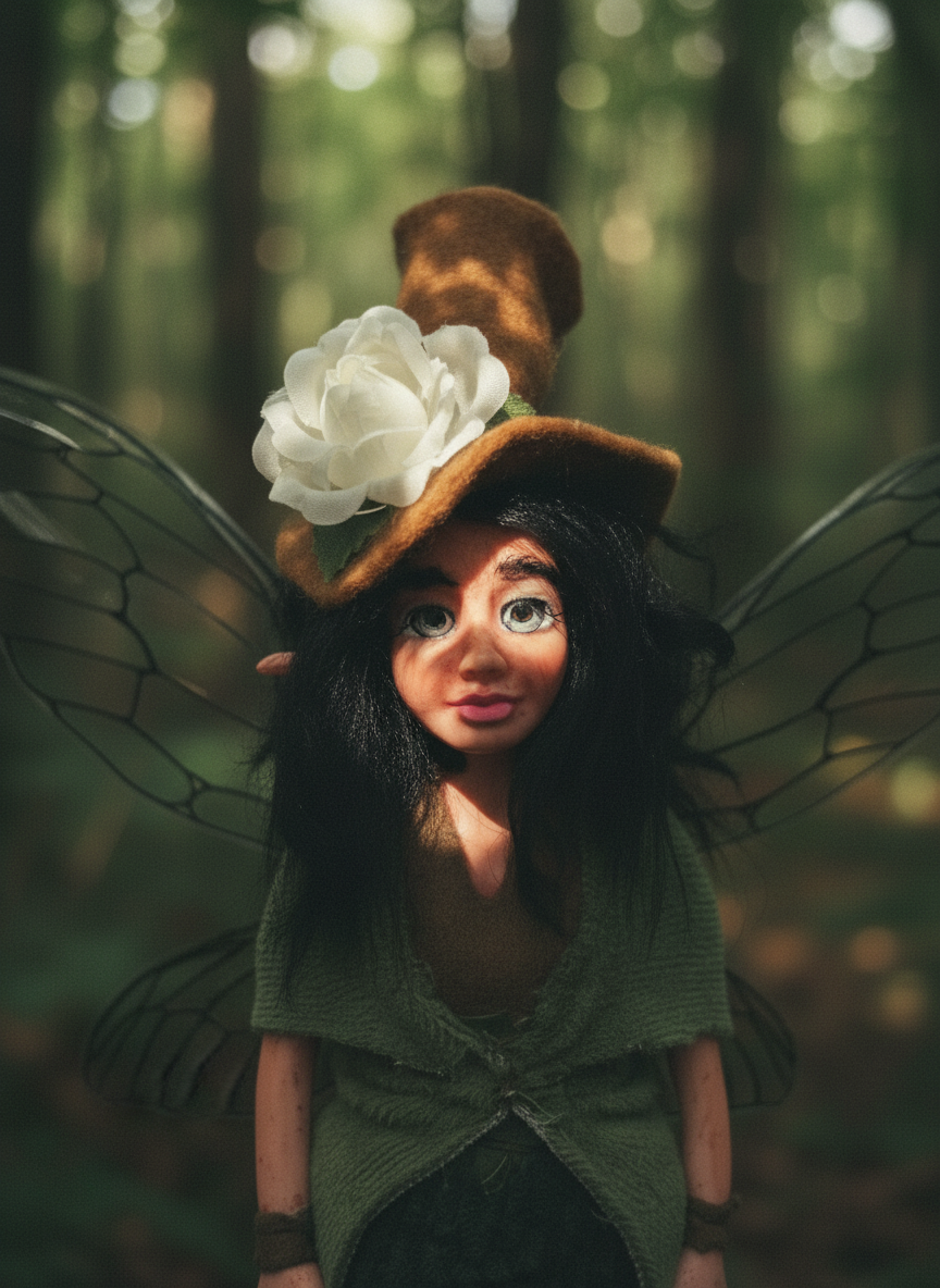 Elara - Fairy — handmade anxiety and mental health guardian art piece by Duendes del Uruguay, view 3