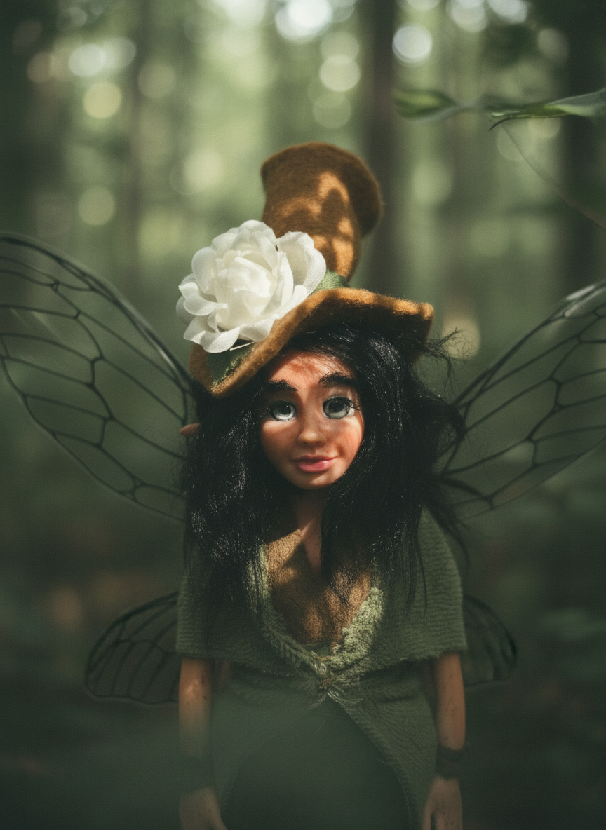 Elara - Fairy — handmade anxiety and mental health guardian art piece by Duendes del Uruguay, view 2