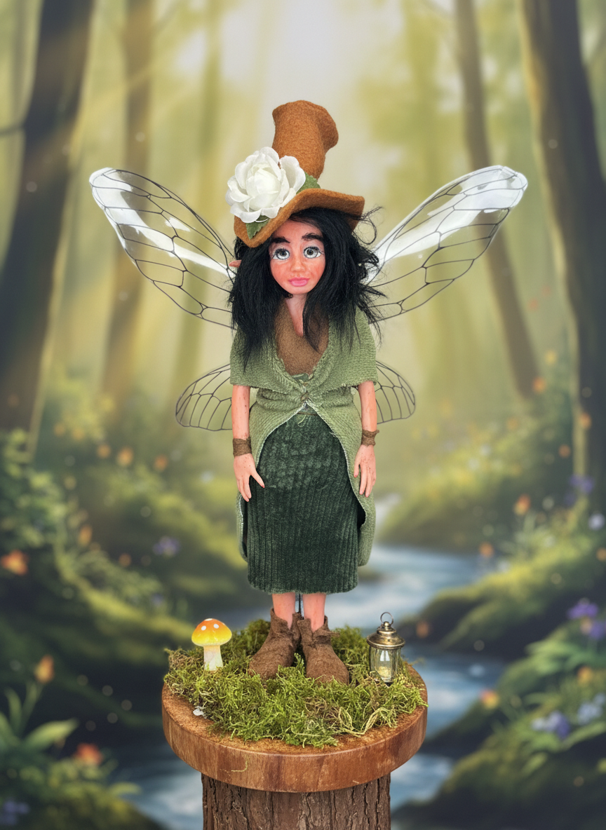 Elara - Fairy — handmade anxiety and mental health guardian art piece by Duendes del Uruguay, view 5