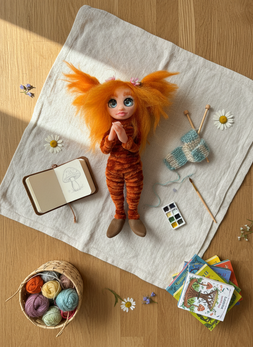 Cloe - Pixie — handmade wisdom guardian art piece by Duendes del Uruguay, view 7
