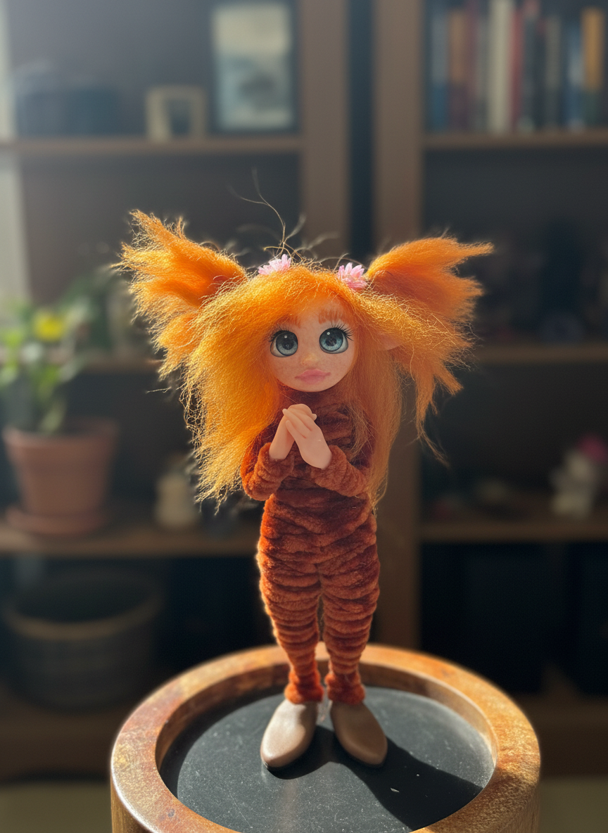 Cloe - Pixie — handmade wisdom guardian art piece by Duendes del Uruguay, view 6