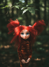 Rubí - Pixie, a handmade spirituality guardian art piece by Duendes del Uruguay
