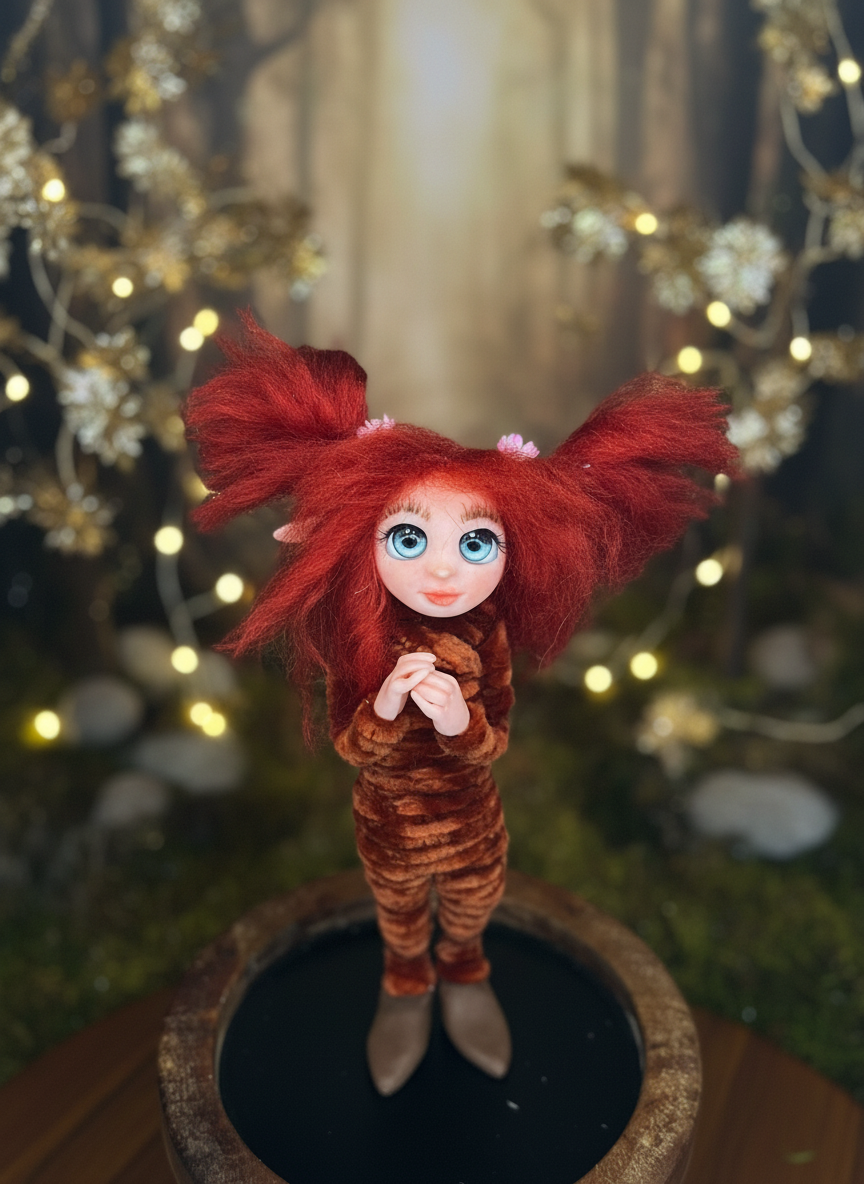 Rubí - Pixie — handmade spirituality guardian art piece by Duendes del Uruguay, view 5