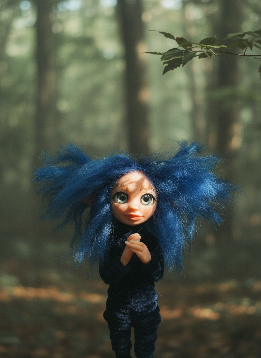 Indie - Pixie, a handmade love and heart guardian art piece by Duendes del Uruguay