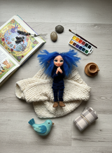 Indie - Pixie — handmade love and heart guardian art piece by Duendes del Uruguay, view 5