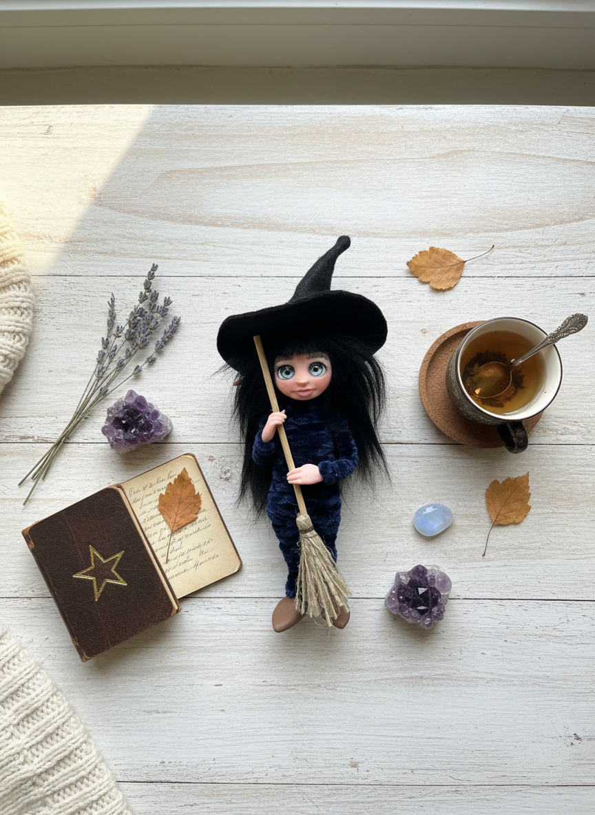 Luna - Pixie — handmade spirituality guardian art piece by Duendes del Uruguay, view 9