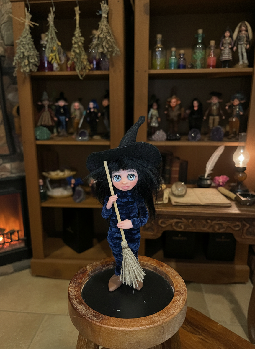 Luna - Pixie — handmade spirituality guardian art piece by Duendes del Uruguay, view 3