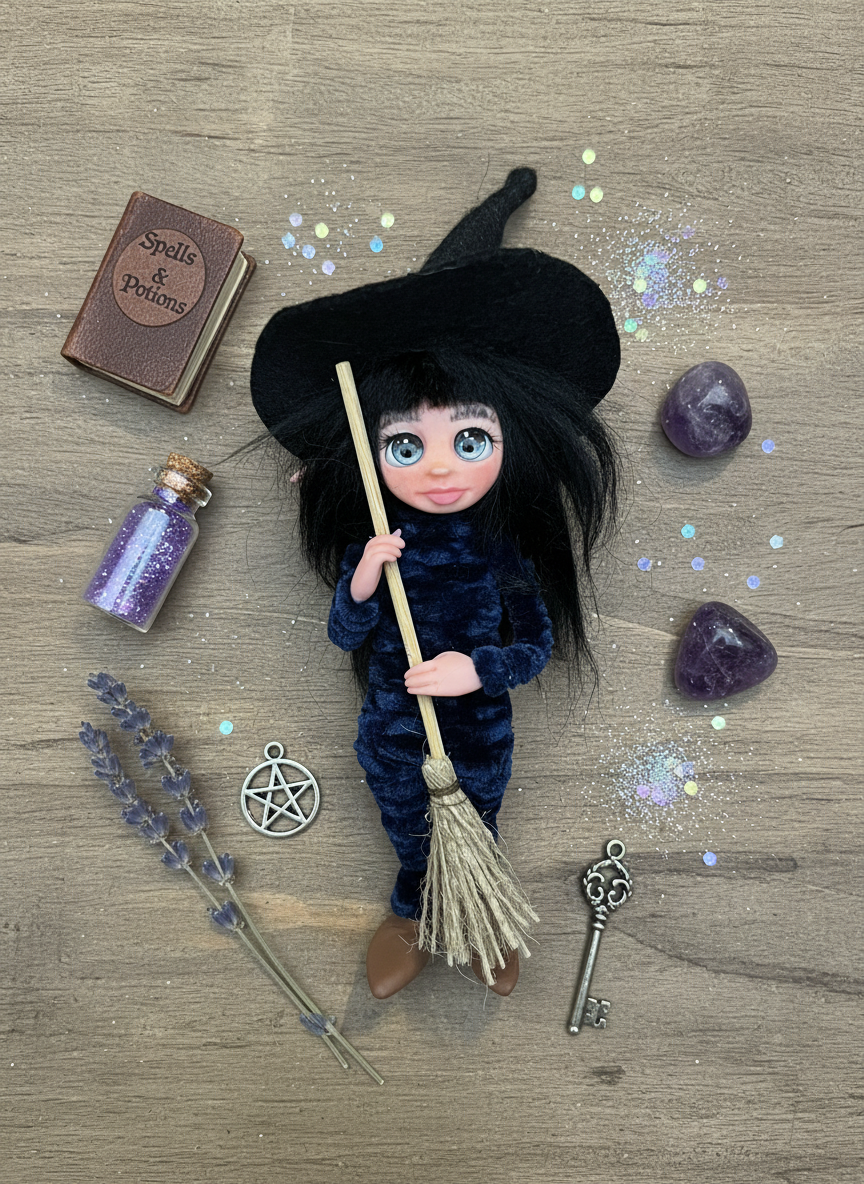 Luna - Pixie — handmade spirituality guardian art piece by Duendes del Uruguay, view 5